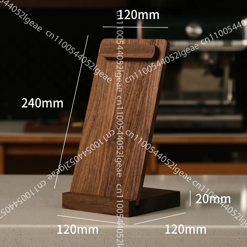 Coffee Tea Menu - Black walnut desktop display card Solid