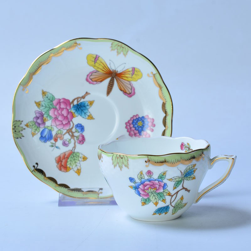 Coffee Tea Gift Basket - Classical Cup and Saucer Flower Basket
