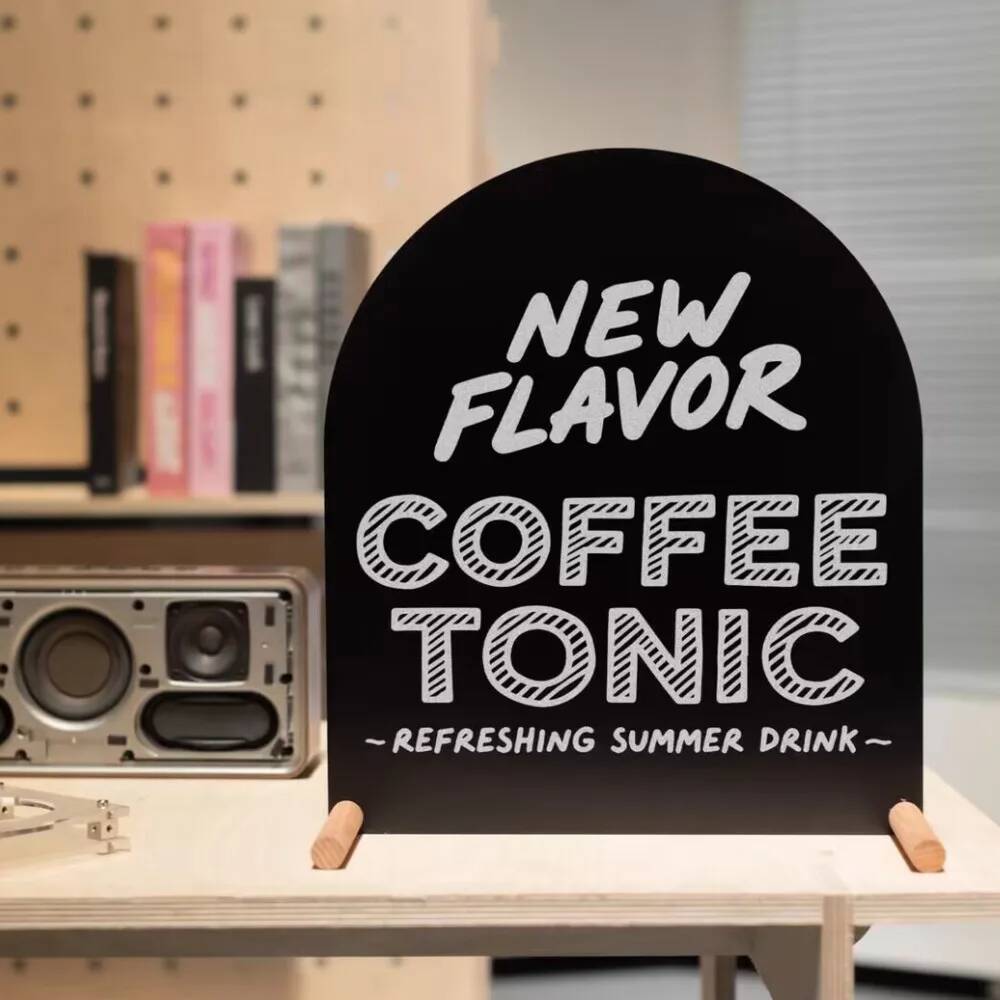 Coffee Tea Menu - Metal Hand-Painted Menu Stand - Coffee