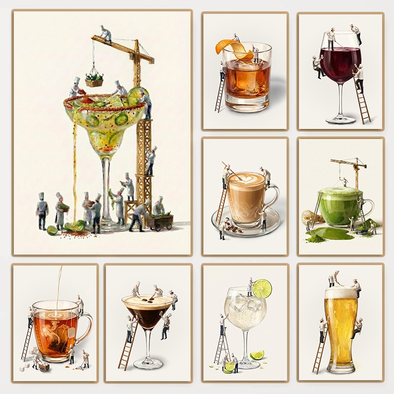 Coffee And Tea Lyrics - Abstract Beverage Making Process Poster Tea