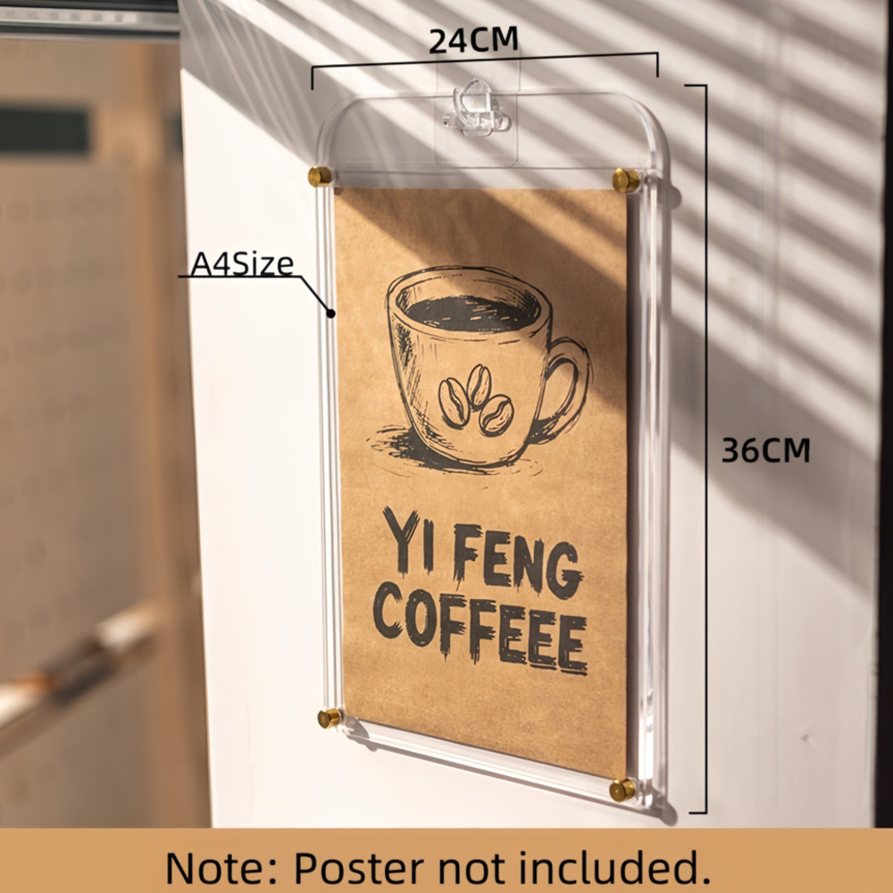 Coffee Tea Menu - 1PCS A4 Display Stand Transparent Acrylic