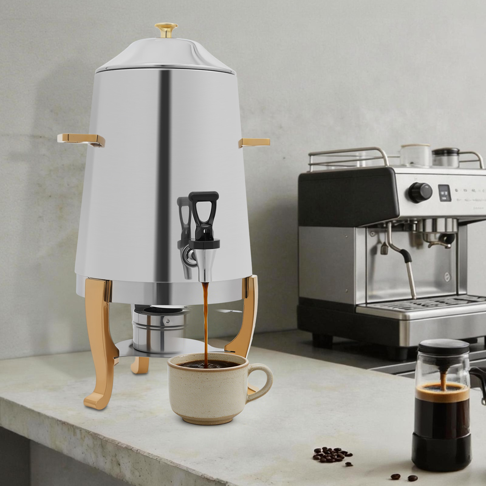 Coffee Tea Urn - 3.5 Gallon Stainless Steel Hot Beverage
