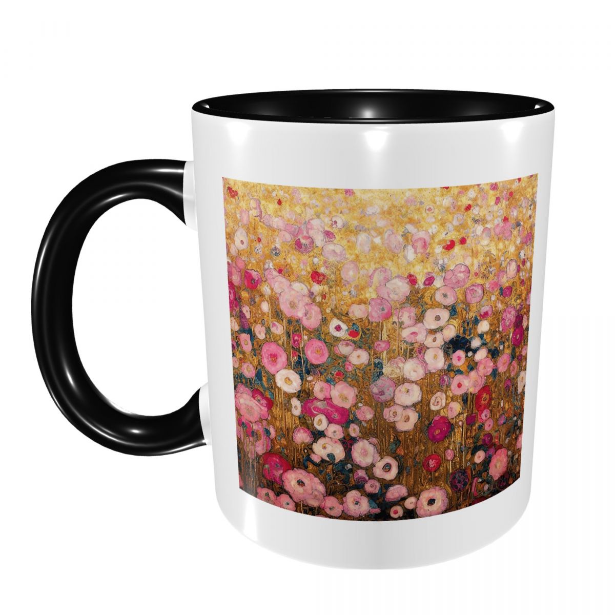 Coffee Tea Gardens - Gustav Klimt Pink Flower Garden Mug