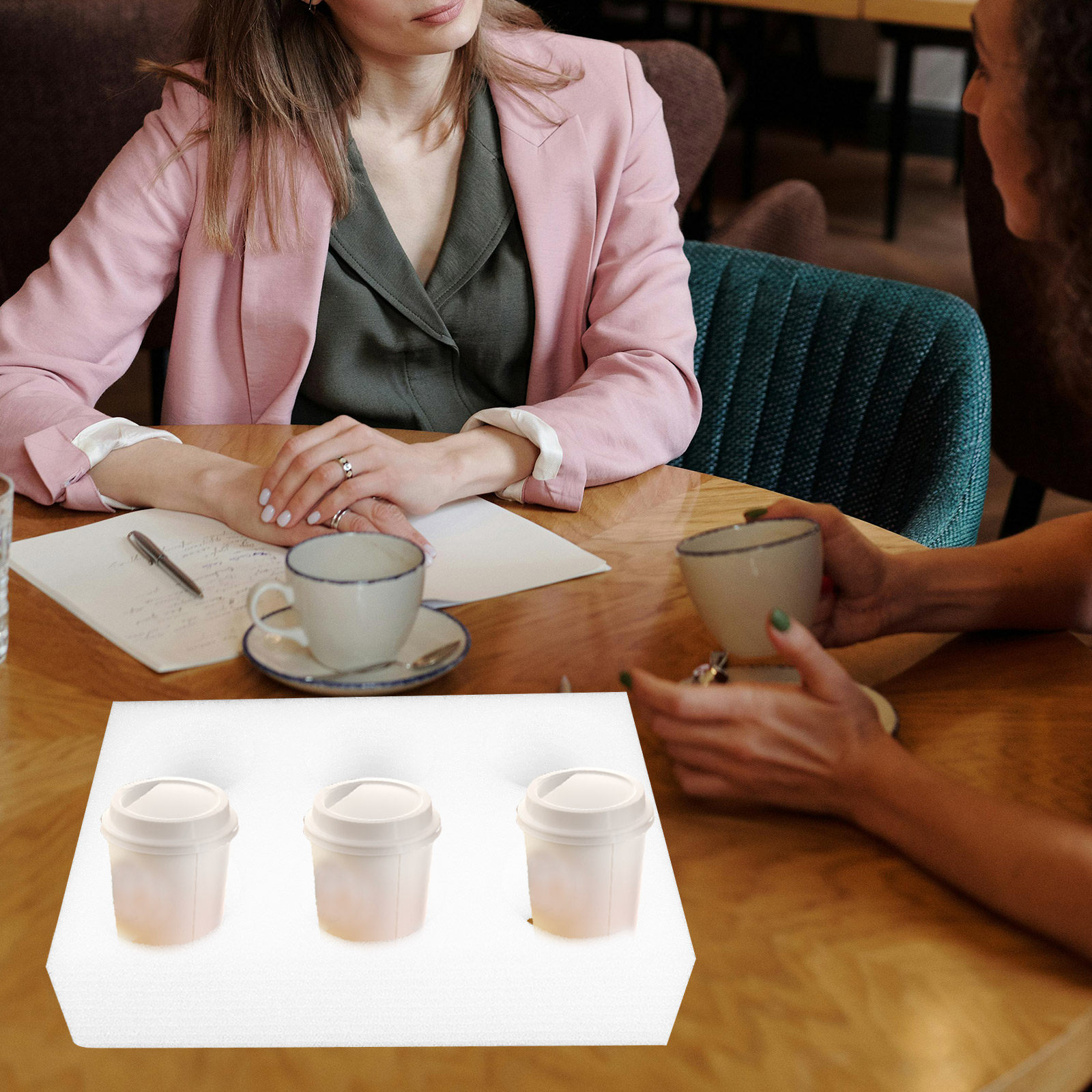 Coffee Tea Drinks - 2Pcs Beverage Cup Holder Tray Multi-Hole