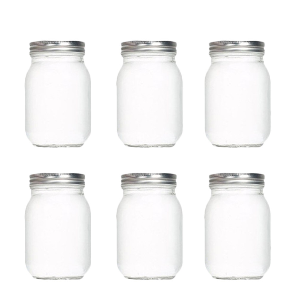 Coffee And Tea Glass - 6Pcs Transparent Round Glass Jars with