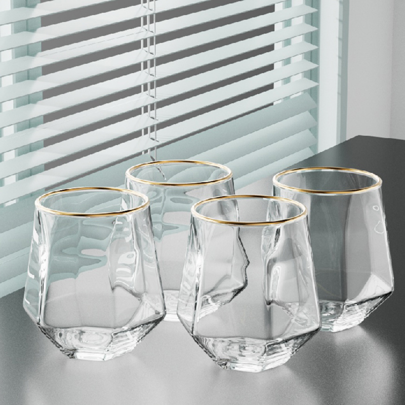 Coffee Tea Drinks - 320ml 4pcs Set Hexagonal Cup Wine