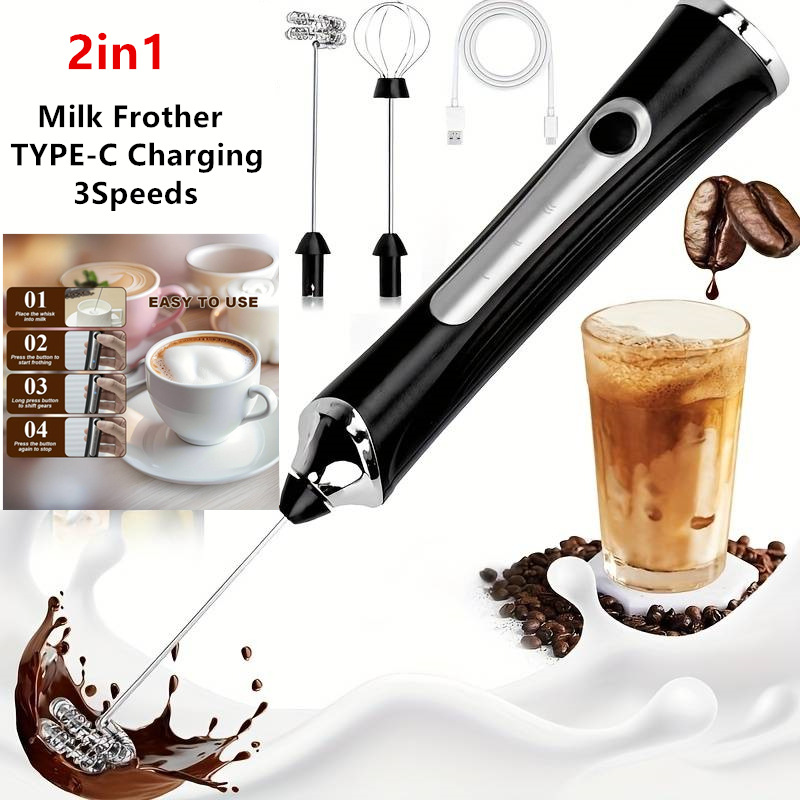 Coffee Tea Milk - Wireless Electric Milk Frother Foamer And