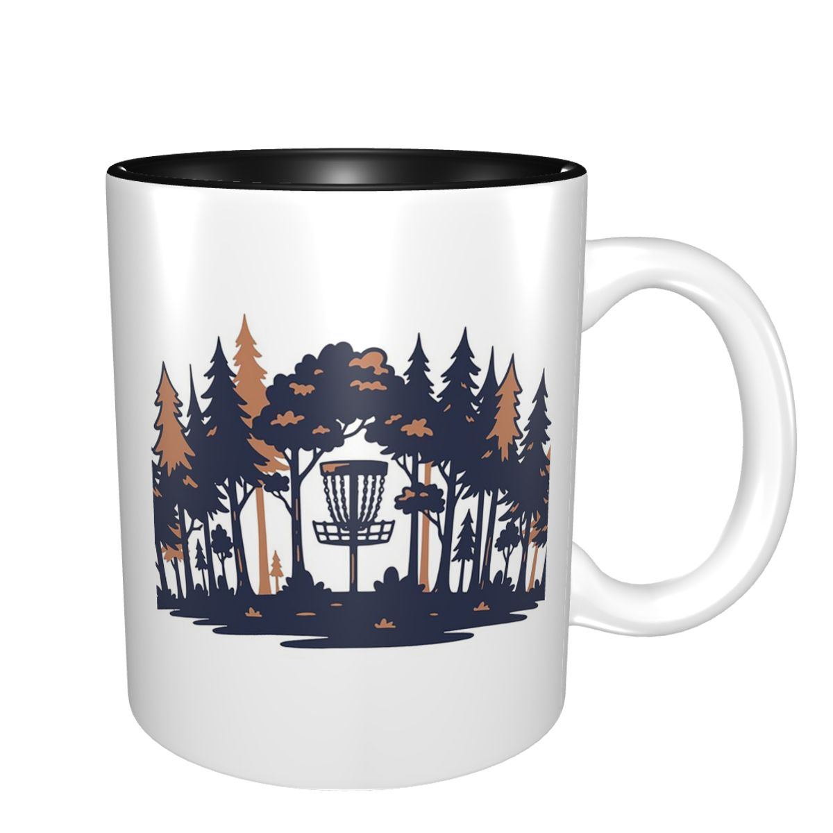 Coffee Tea Gift Basket - Disc Golf Scene Forest Basket Silhouette