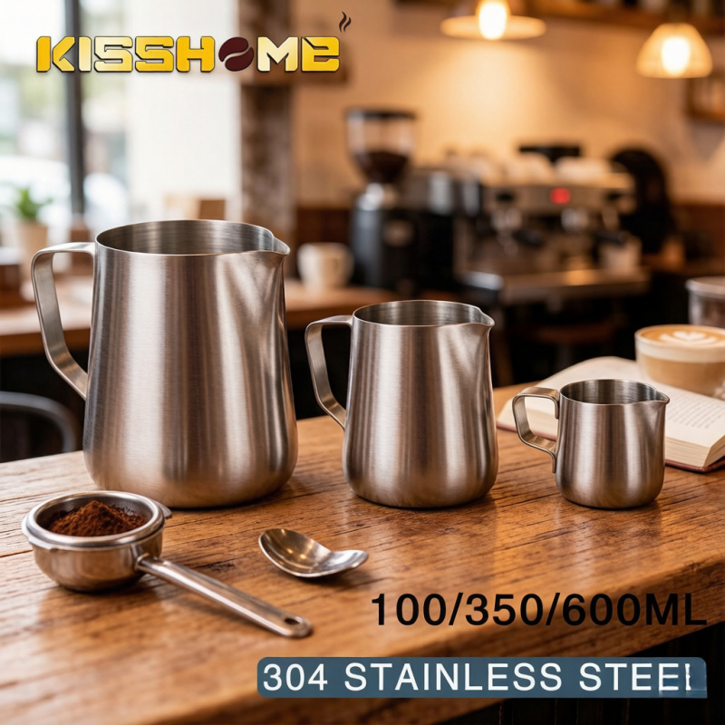 Barista Milk Jug - Stainless Steel Coffee Milk Frothing Pitcher,