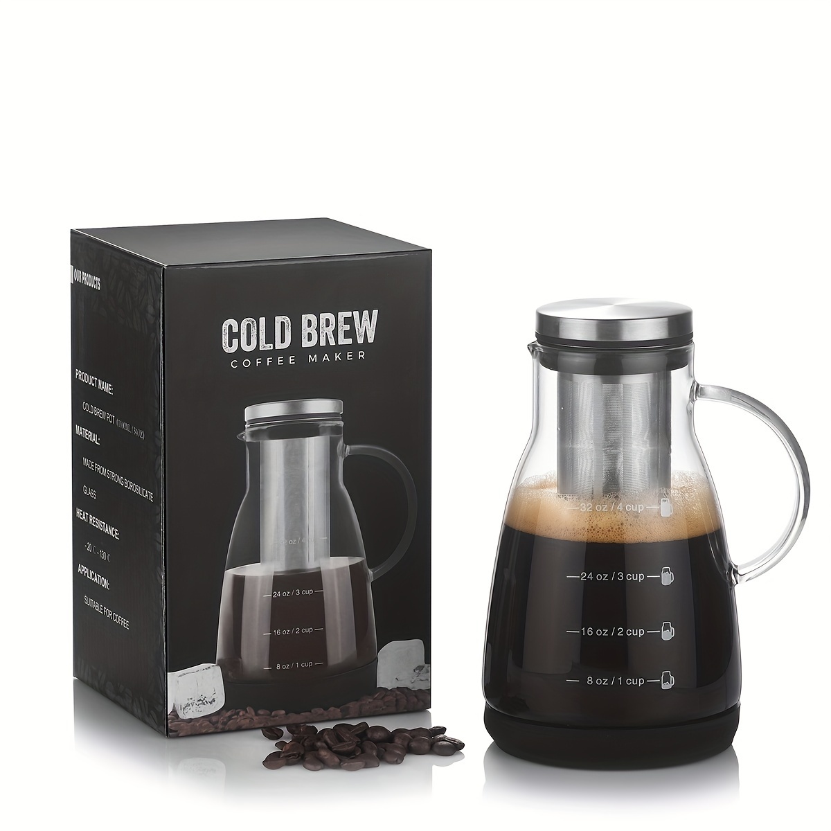 Coffee And Tea Glass - 24oz Classic Glass Cold Brew Coffee