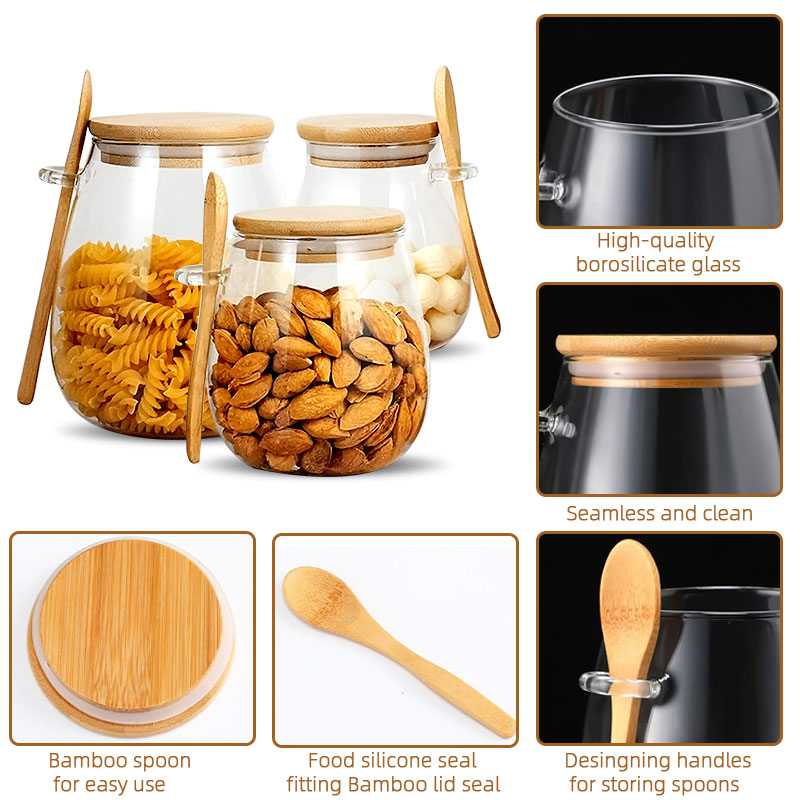 34oz sealed glass jar with spo - đánh giá và giá Coffee Tea Canister Set