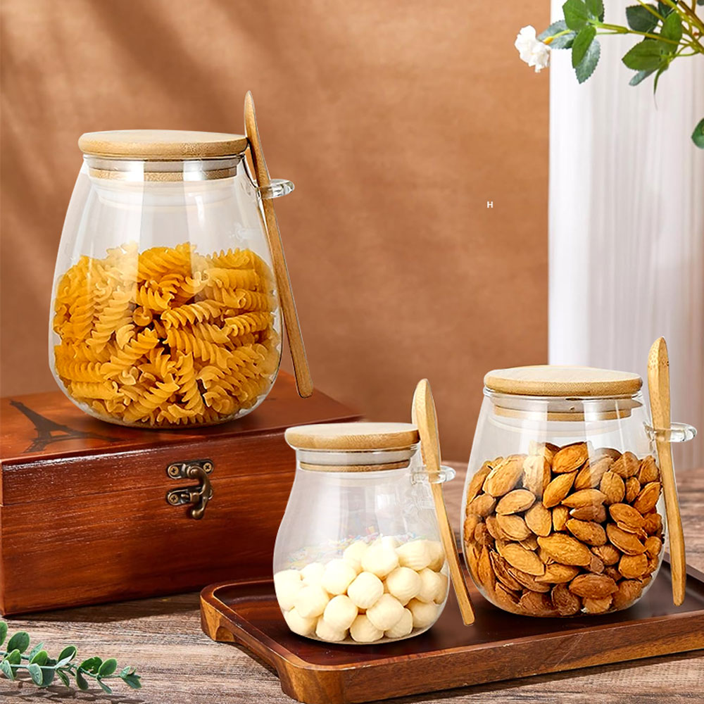 34oz sealed glass jar with spo - đánh giá và giá Coffee Tea Canister Set
