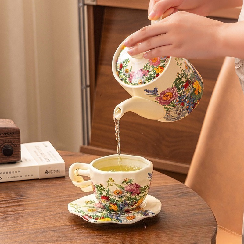 European Vintage Floral Cerami - đánh giá và giá Coffee Tea Gift Basket