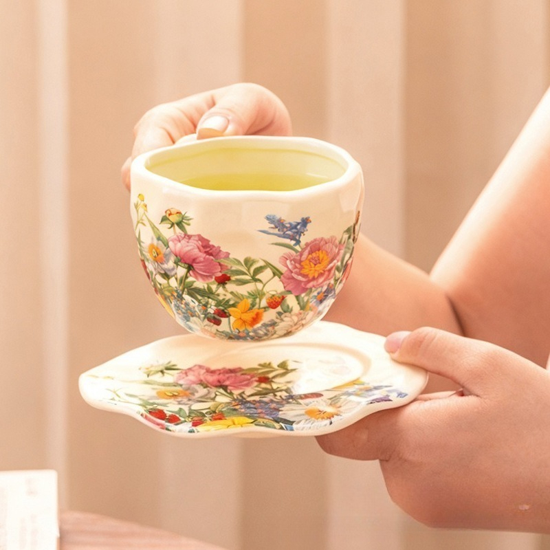 European Vintage Floral Cerami - đánh giá và giá Coffee Tea Gift Basket