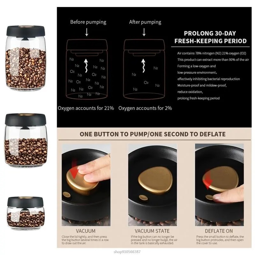 1pack Coffee Bean Storage Cont - đánh giá và giá Coffee Tea Canister Set