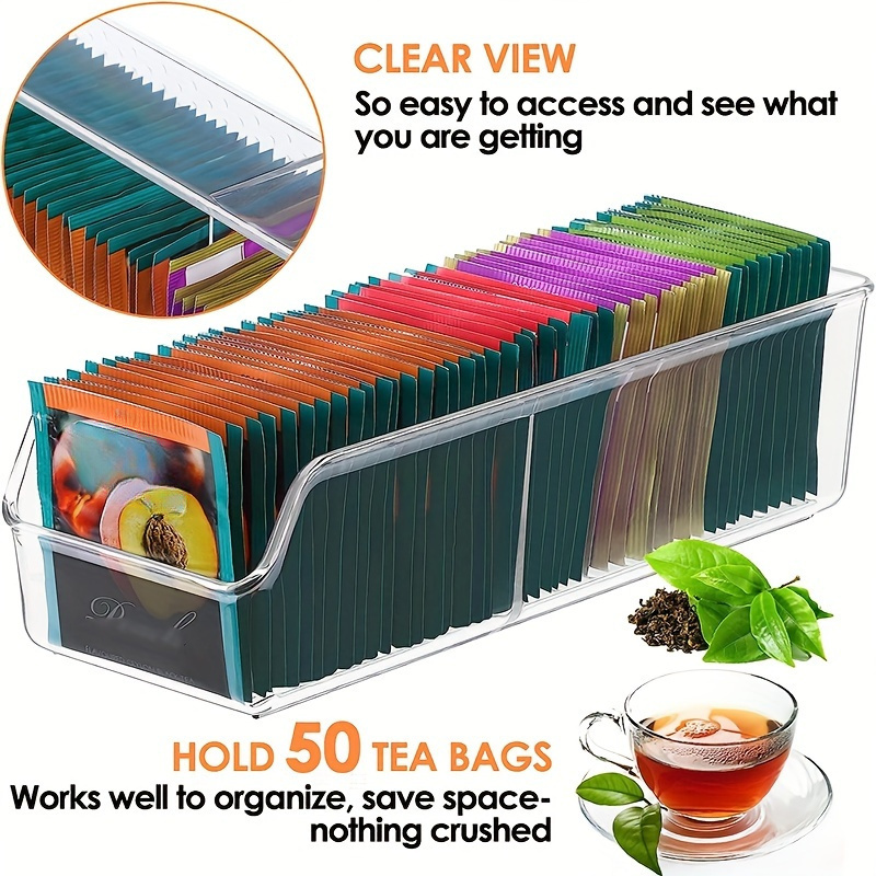 1pc Clear Tea Bag Organizer Bo - đánh giá và giá Coffee Tea Drawer Organizer
