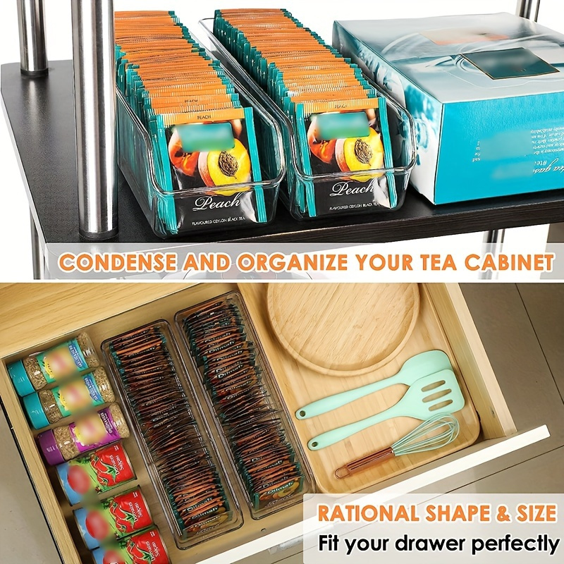 1pc Clear Tea Bag Organizer Bo - đánh giá và giá Coffee Tea Drawer Organizer