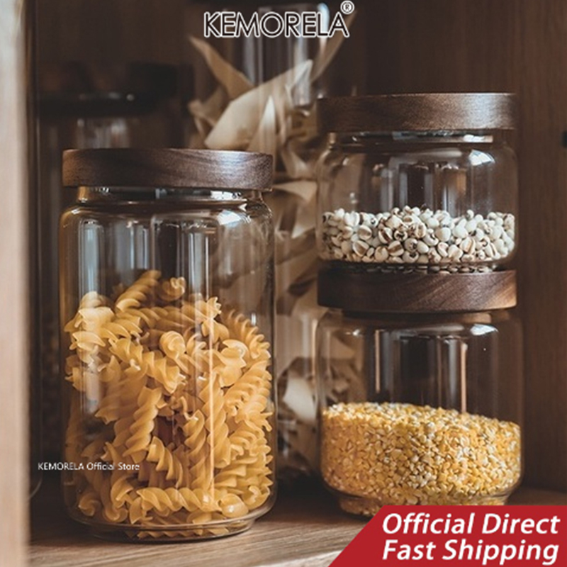 Wood Lid Glass Airtight Canist - đánh giá và giá Coffee Tea Canister Set