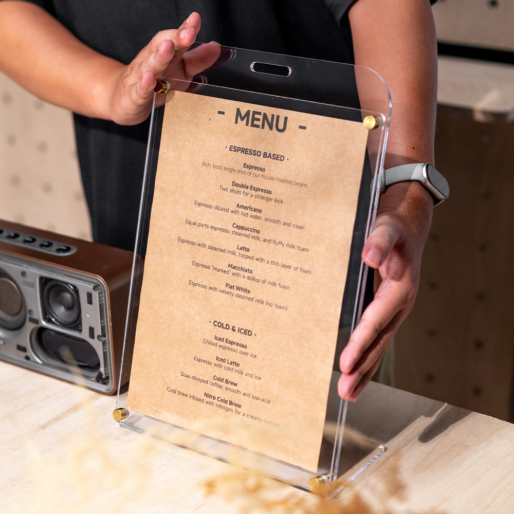 1PCS A4 Display Stand Transpar - đánh giá và giá Coffee Tea Menu