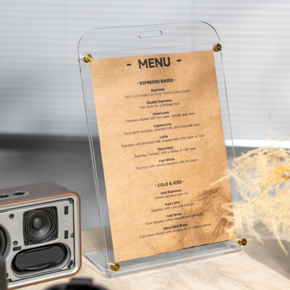 1PCS A4 Display Stand Transpar - đánh giá và giá Coffee Tea Menu