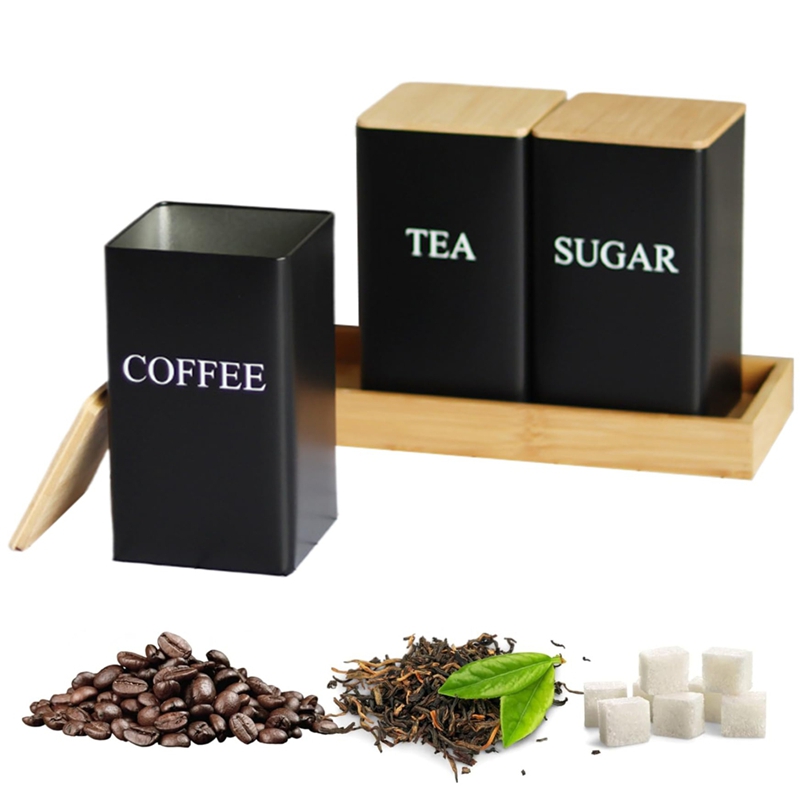 3PCS Set Tea Coffee Sugar Cani - đánh giá và giá Coffee Tea Canister Set