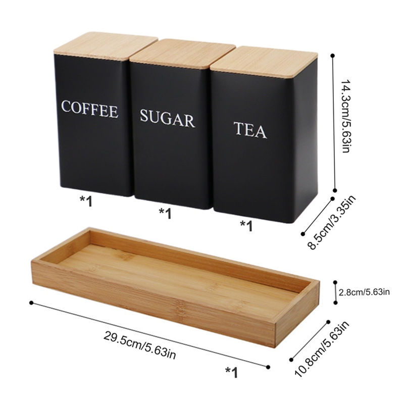 3PCS Set Tea Coffee Sugar Cani - đánh giá và giá Coffee Tea Canister Set