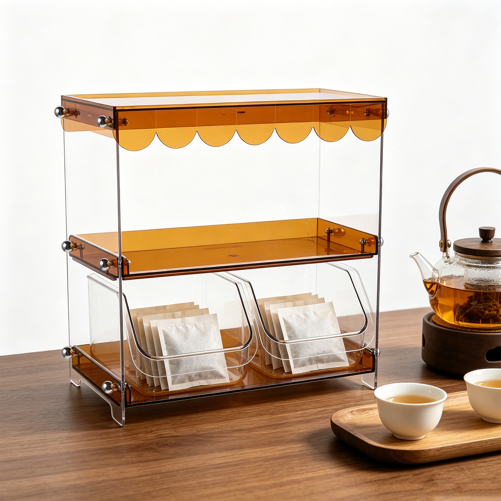 2-Tier Tea Bag Organizer Chest - đánh giá và giá Coffee Tea Drawer Organizer
