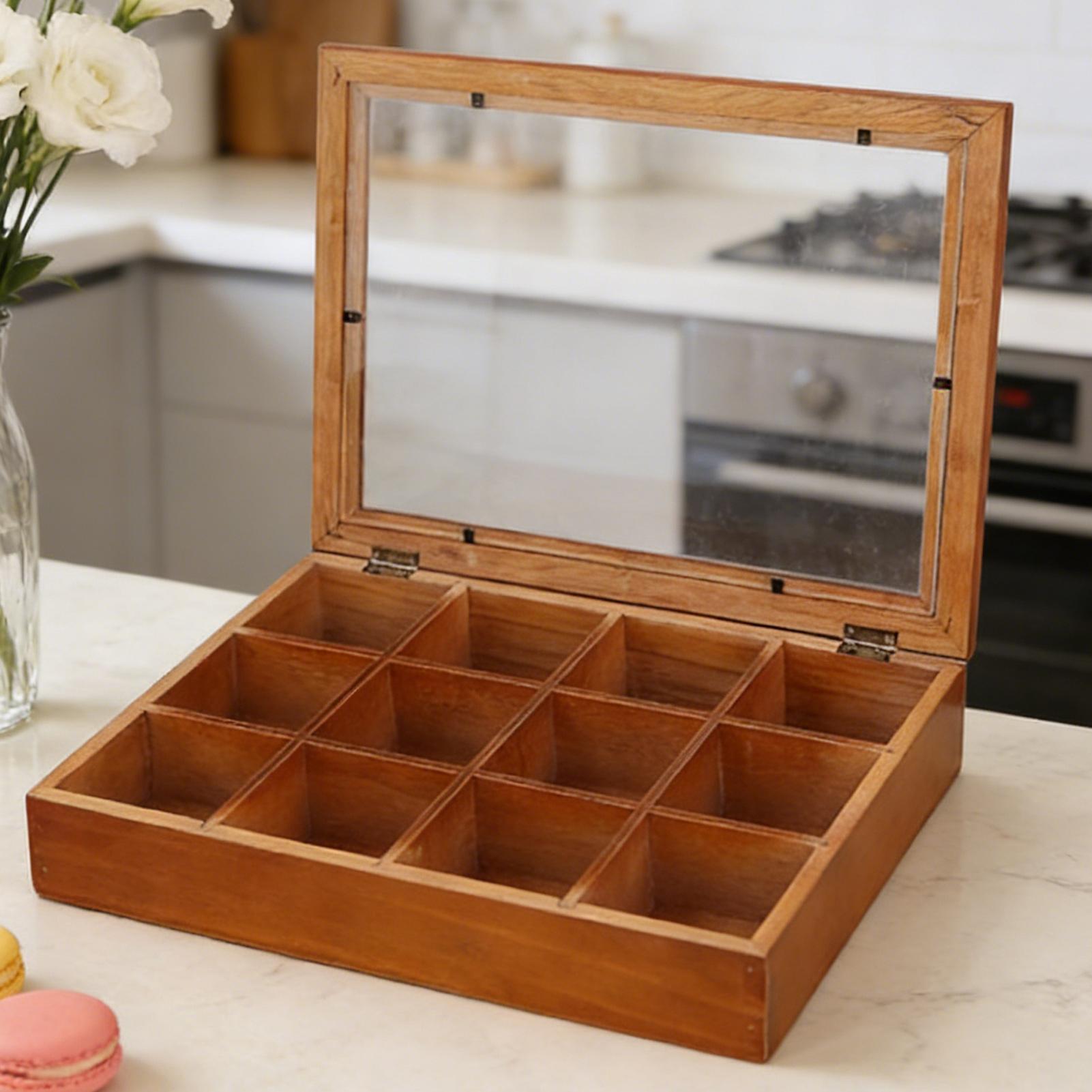 Tea Bag Storage 12-Compartment - đánh giá và giá Coffee Tea Drawer Organizer