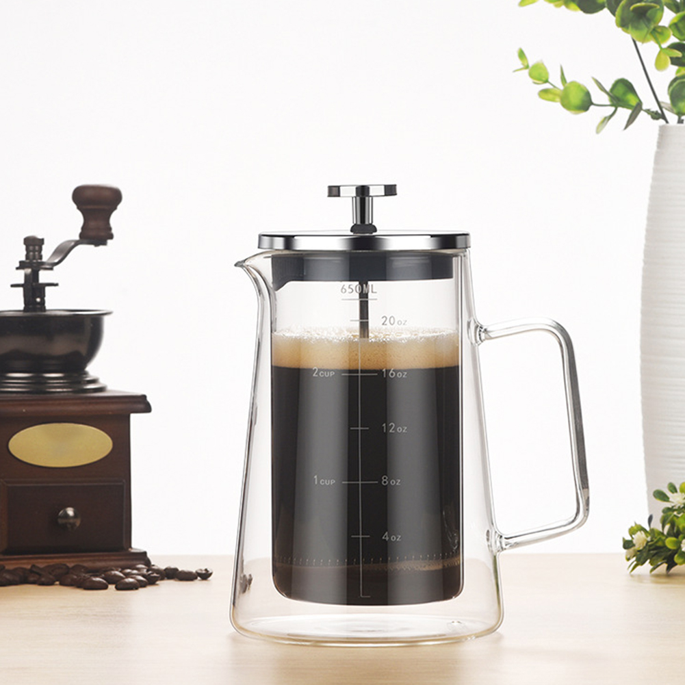 Double Layers French Press Pot - đánh giá và giá Coffee And Tea Glass