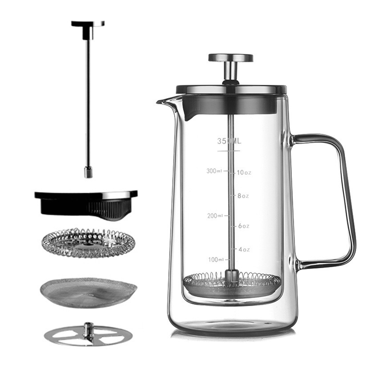 Double Layers French Press Pot - đánh giá và giá Coffee And Tea Glass