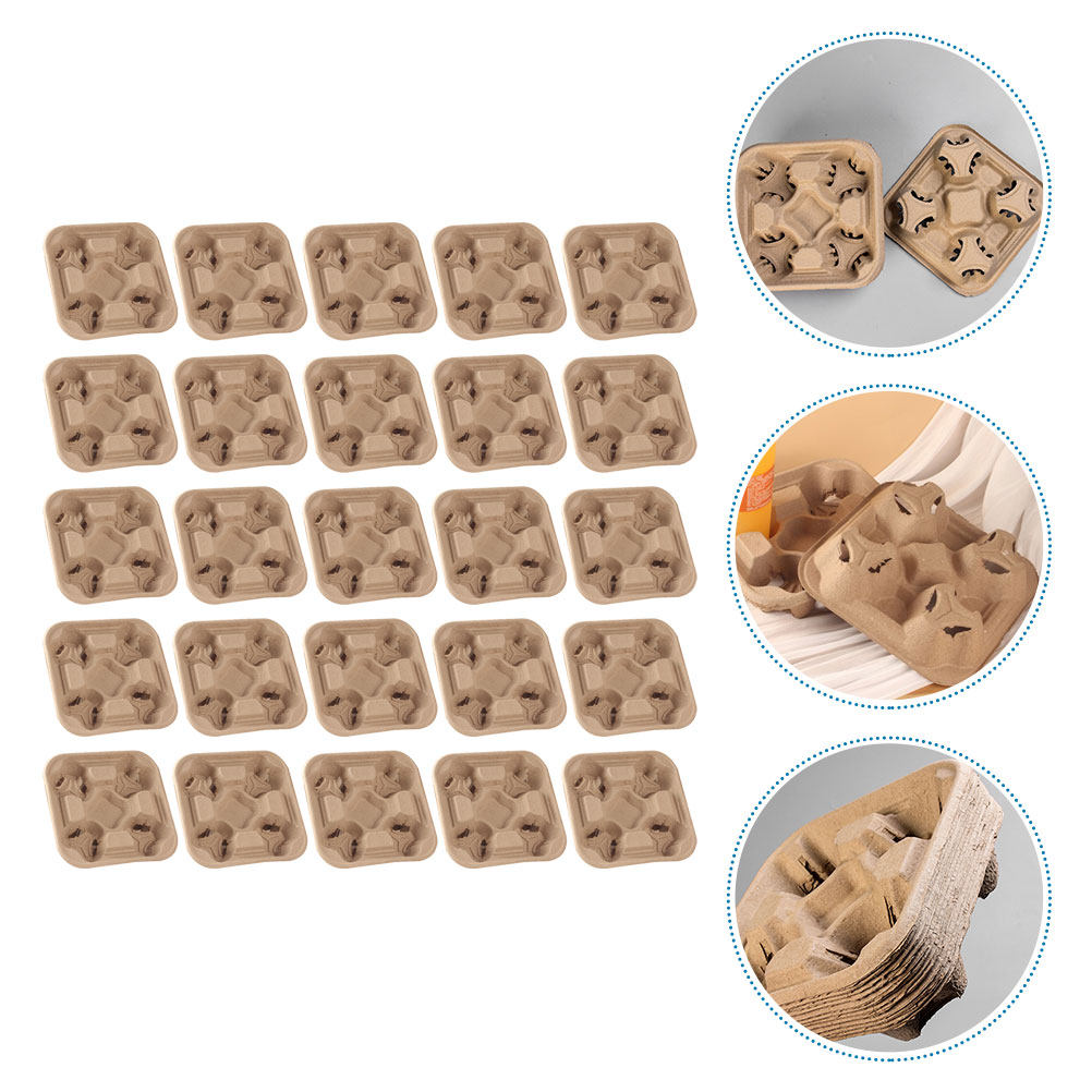 25Pcs Four Cup Paper Pulp Hold - đánh giá và giá Coffee Tea Drinks