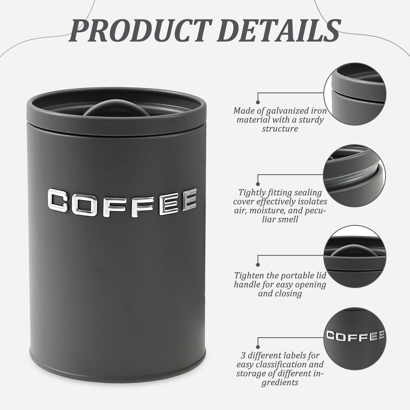 3 Pcs Tea Coffee Sugar Caniste - đánh giá và giá Coffee Tea Canister Set